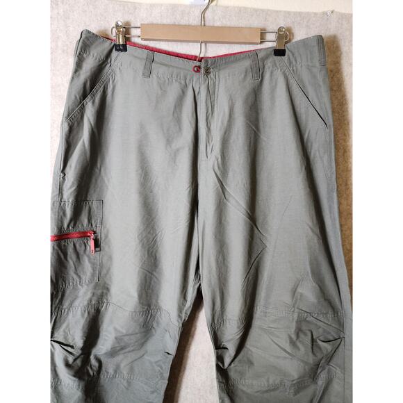 XHILARATION Y2K Green Red Nylon Cotton Blend Cargo Tech Wide Leg Pants SZ 20W - Picture 3 of 7